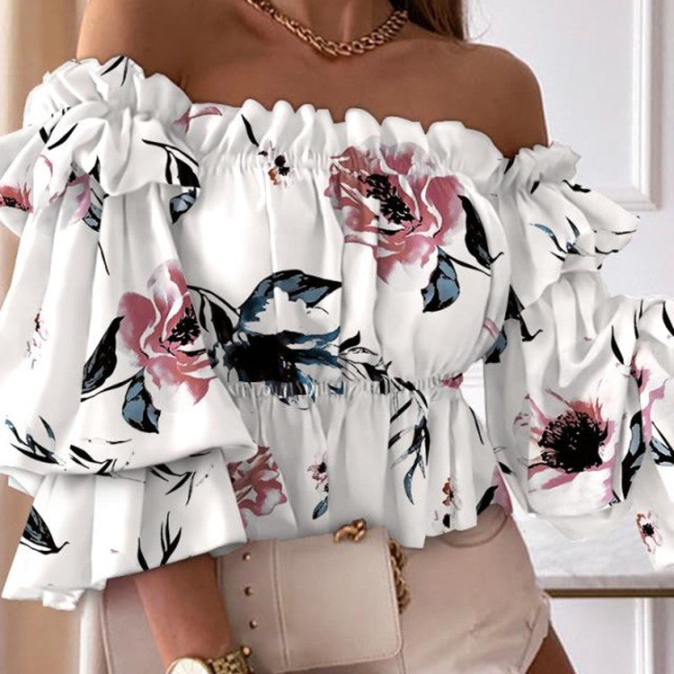 Women Long Sleeve Off Shoulder Blouse