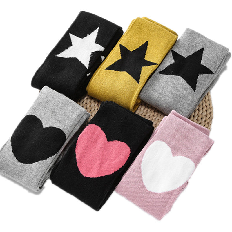 Cotton Five-pointed Star Children Pantyhose Leggings