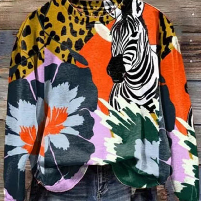 Women's Fashion Tiger Print Sweater