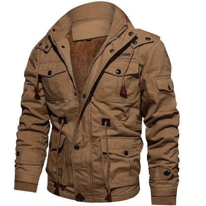 Fleece Hooded Thermal Thick Outerwear Male Military Jacket