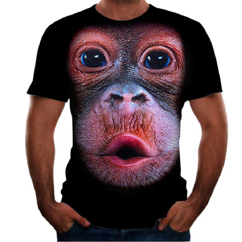 New Animal Print 3d T-shirt Men's Short Sleeve