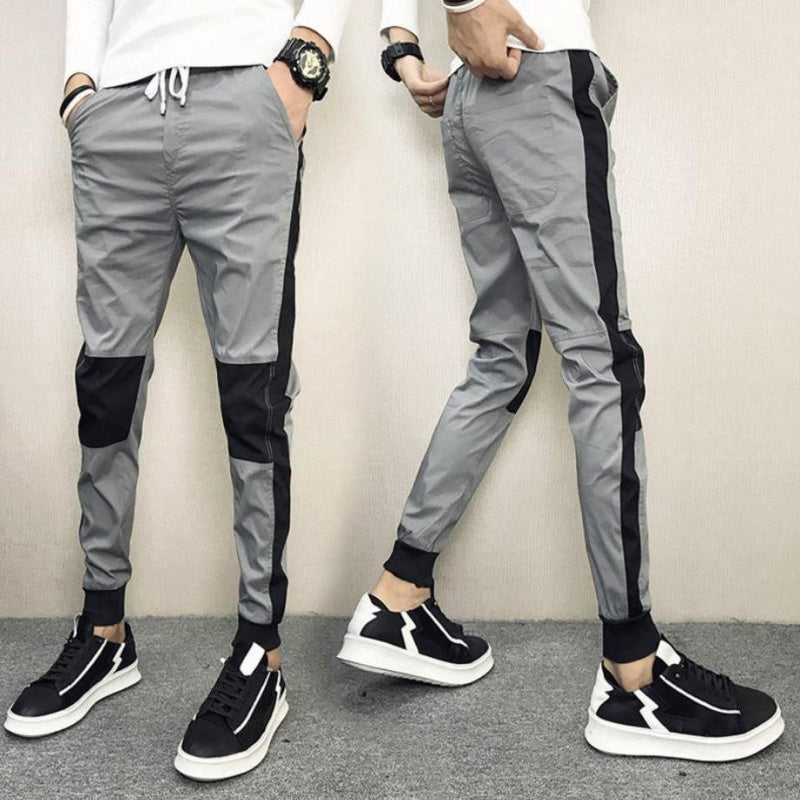 Men Casual Stitching Gradient Pants