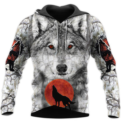 Wolf 3D Printing Sweater Long Sleeve