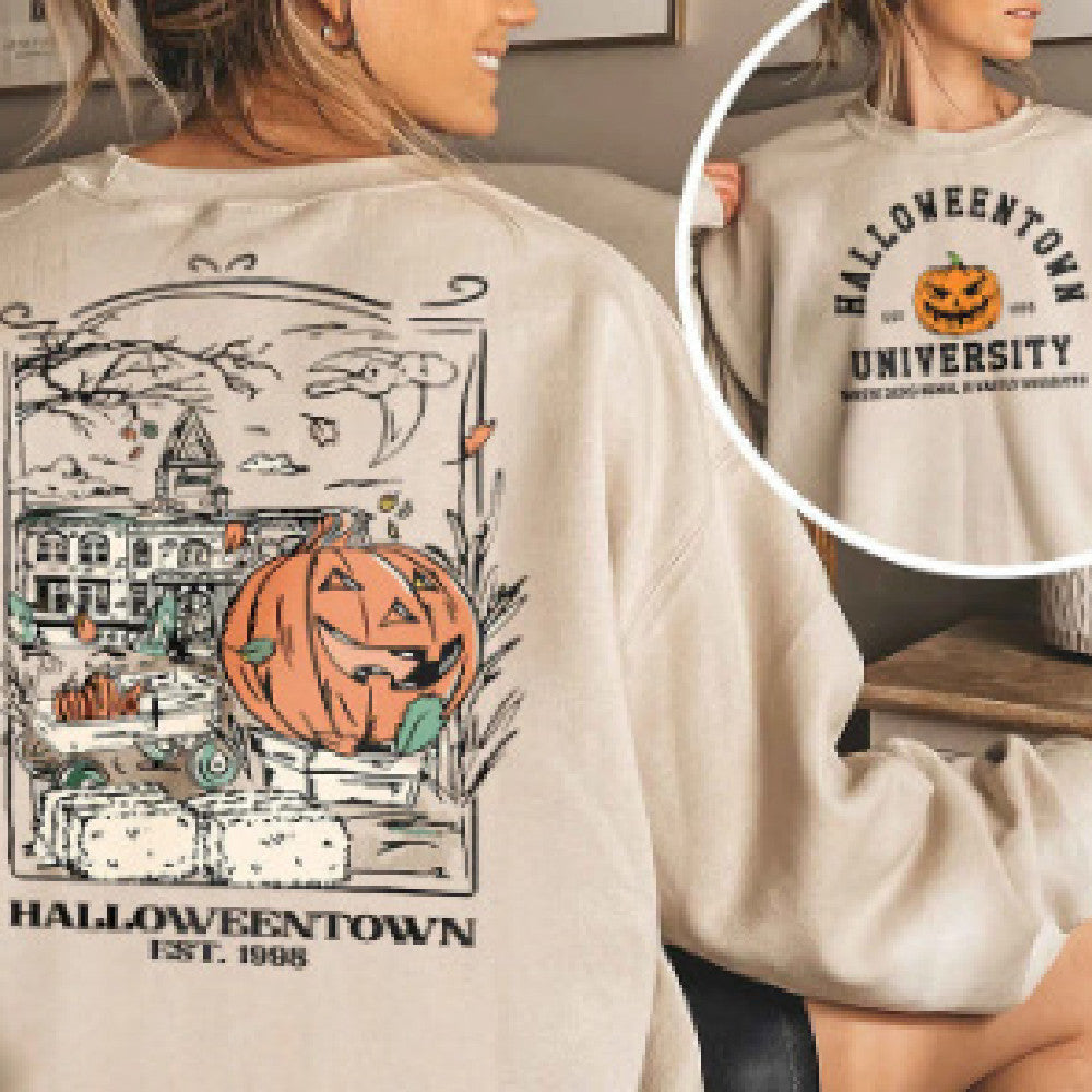 Pumpkin Printed Long Sleeved Top