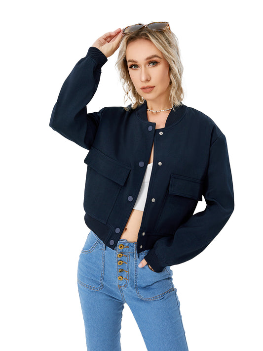 Women's Lightweight Cropped Bomber Jacket