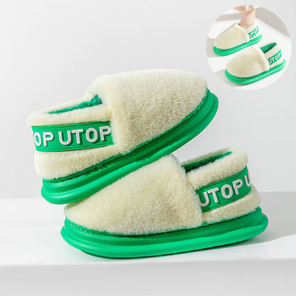 Winter Cotton Thick-soled Plush Slippers