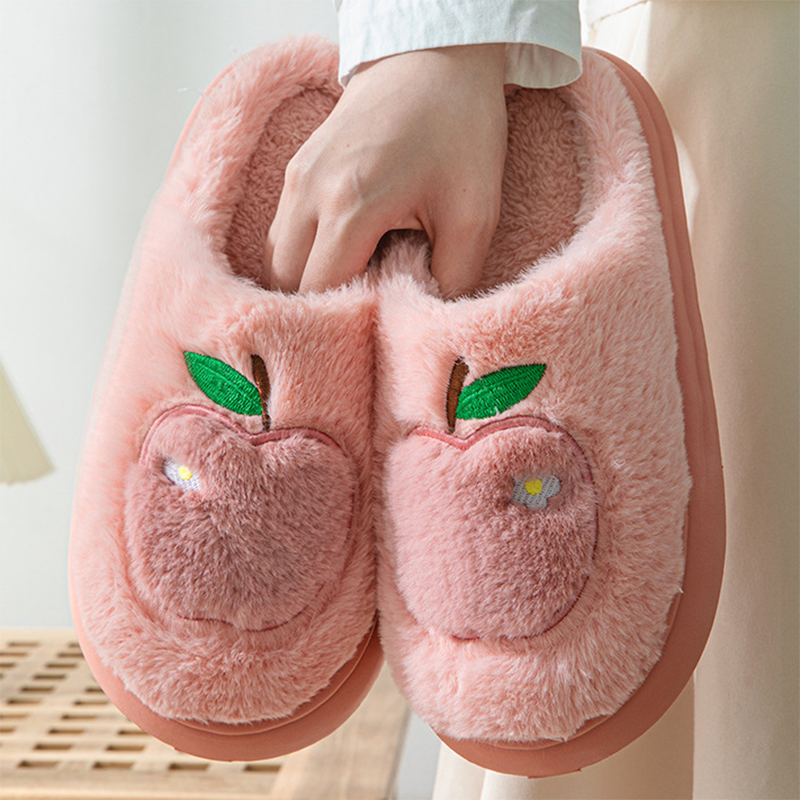 Cotton Slippers For Women Autumn And Winter Indoor Warm And Cute Home Slippers Non-slip Fuzzy Plush Shoes