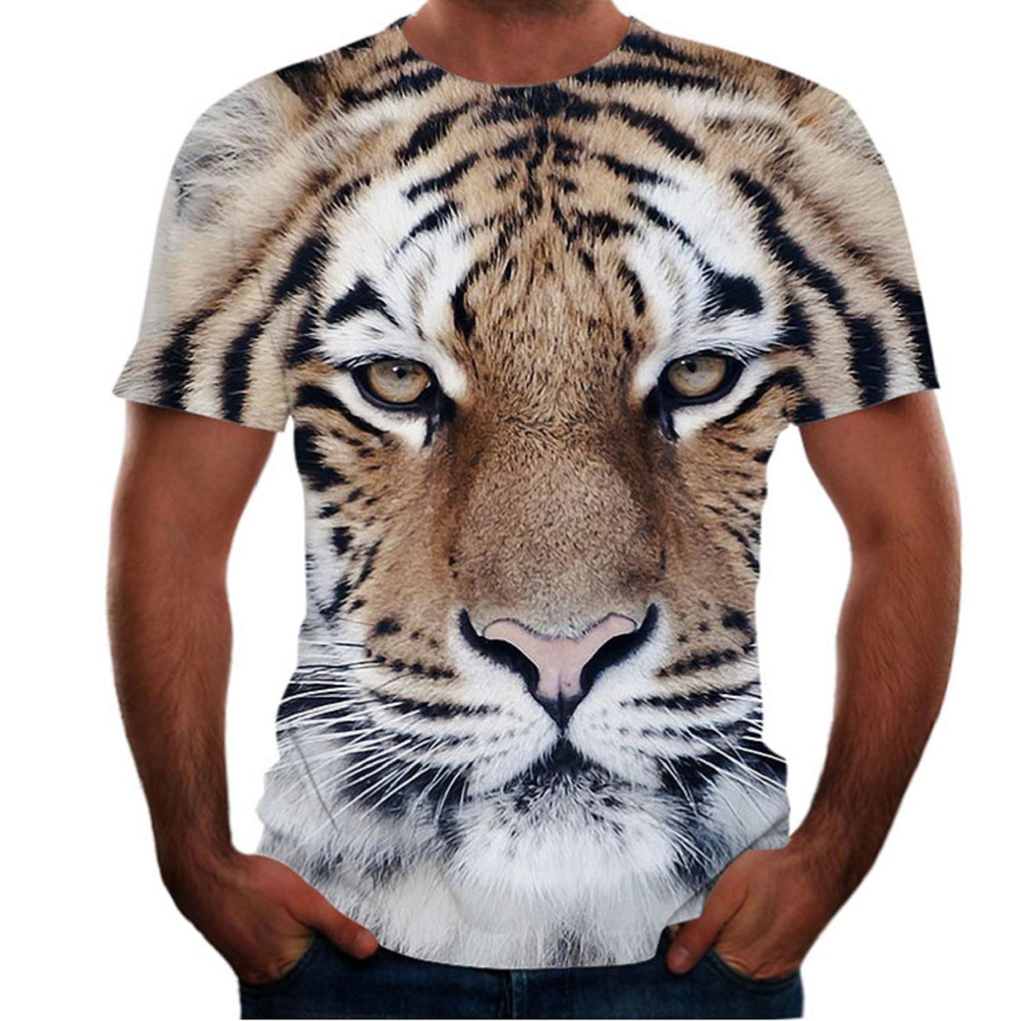 New Animal Print 3d T-shirt Men's Short Sleeve