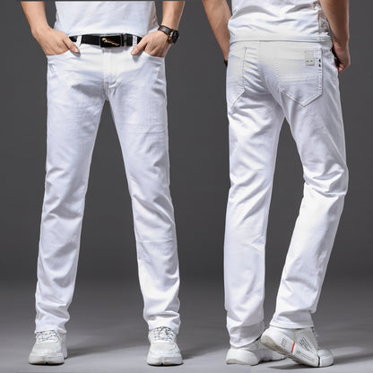 Light-Colored Jeans Men's Loose Straight White Casual Pants