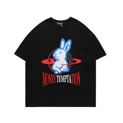 Summer New Rabbit Print Short-sleeved T-shirt