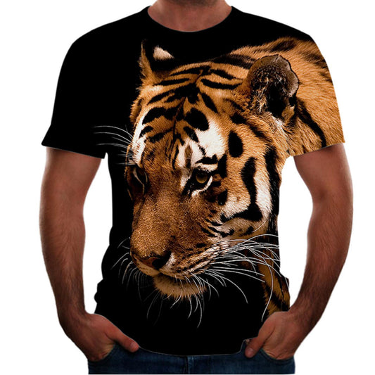 New Animal Print 3d T-shirt Men's Short Sleeve