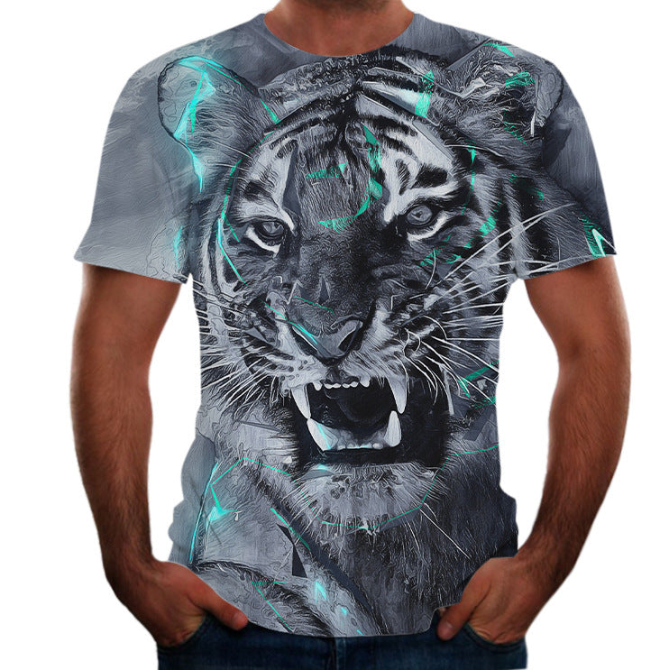 New Animal Print 3d T-shirt Men's Short Sleeve