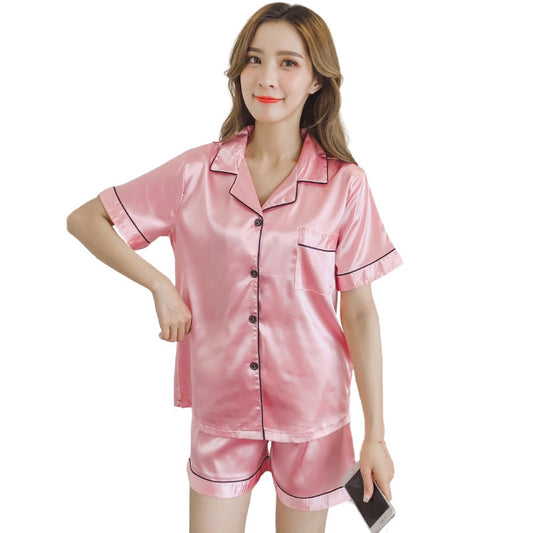 Short Set Silk Pajamas