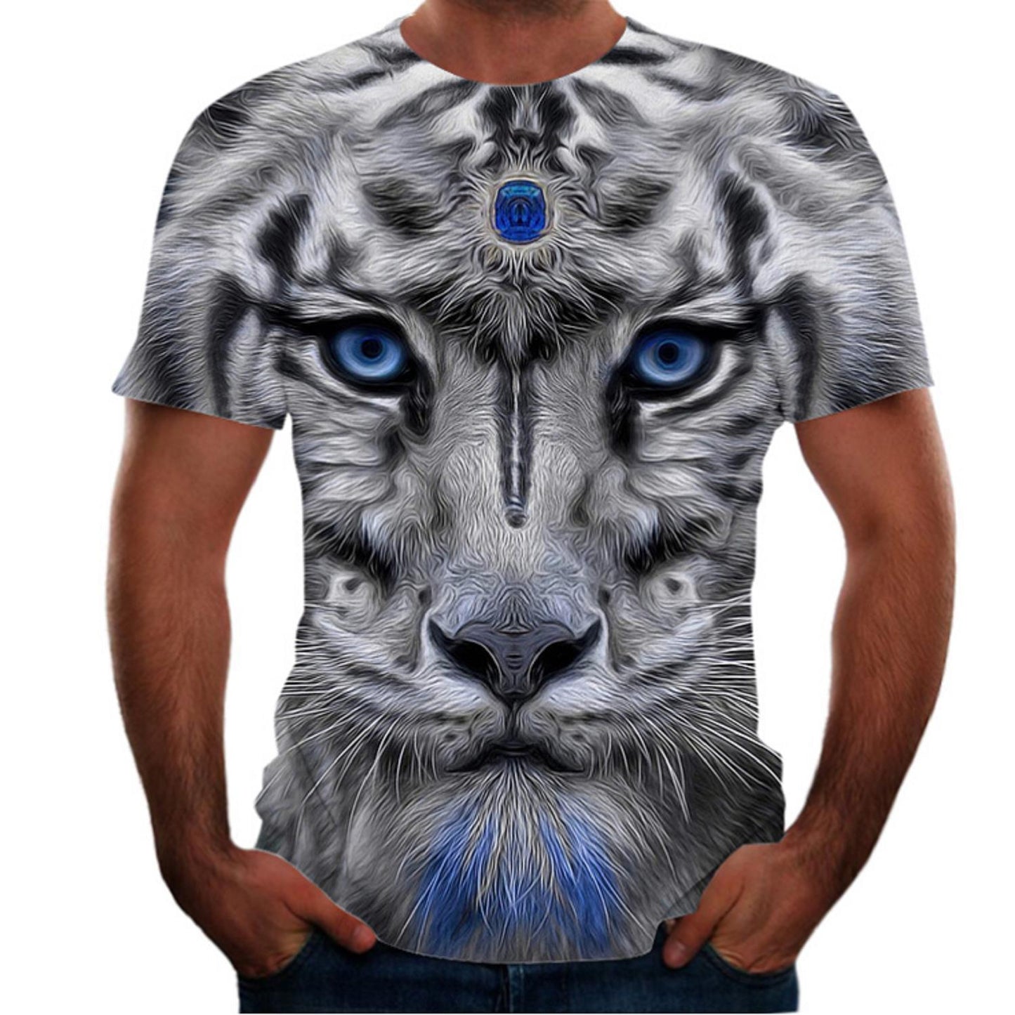 New Animal Print 3d T-shirt Men's Short Sleeve