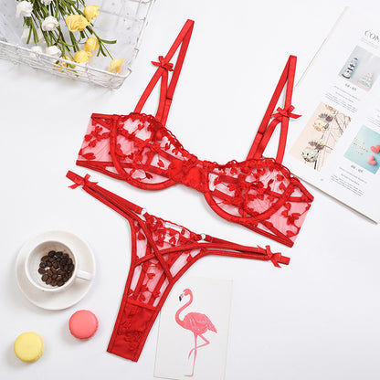 Exotic Embroidered Underwear Women's Set