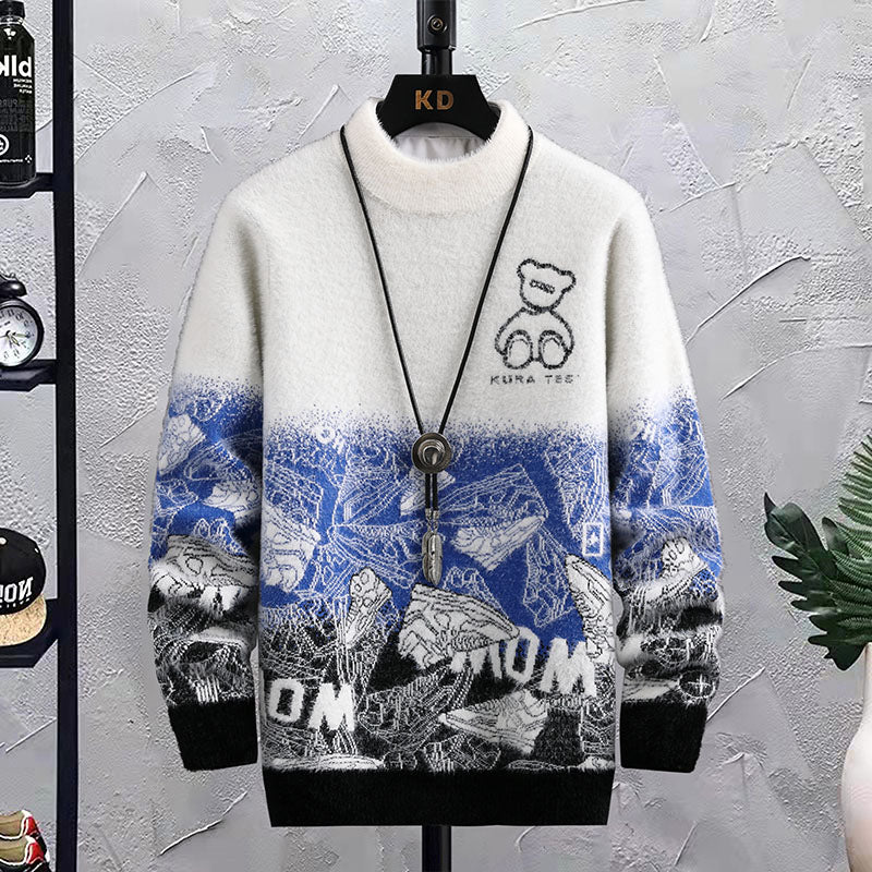 Patchwork Crew Neck Sweater