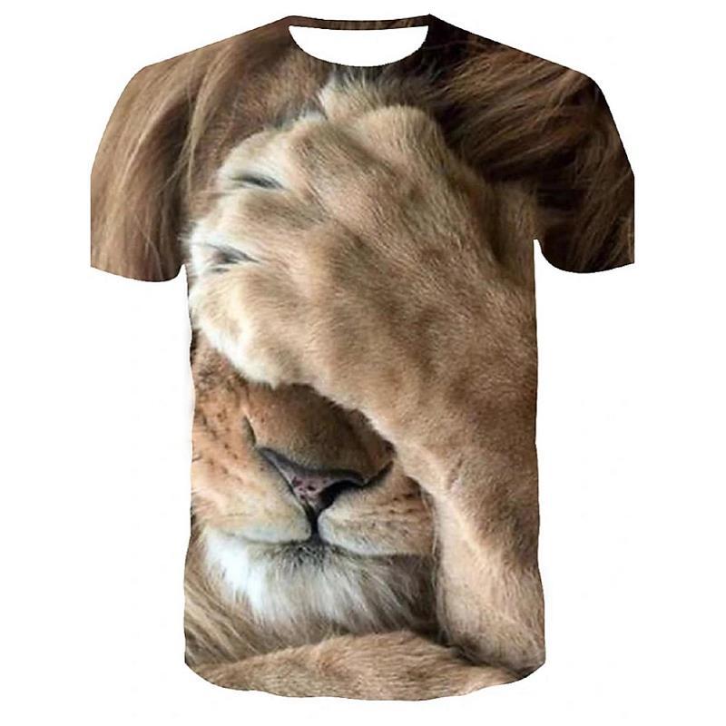 New Animal Print 3d T-shirt Men's Short Sleeve