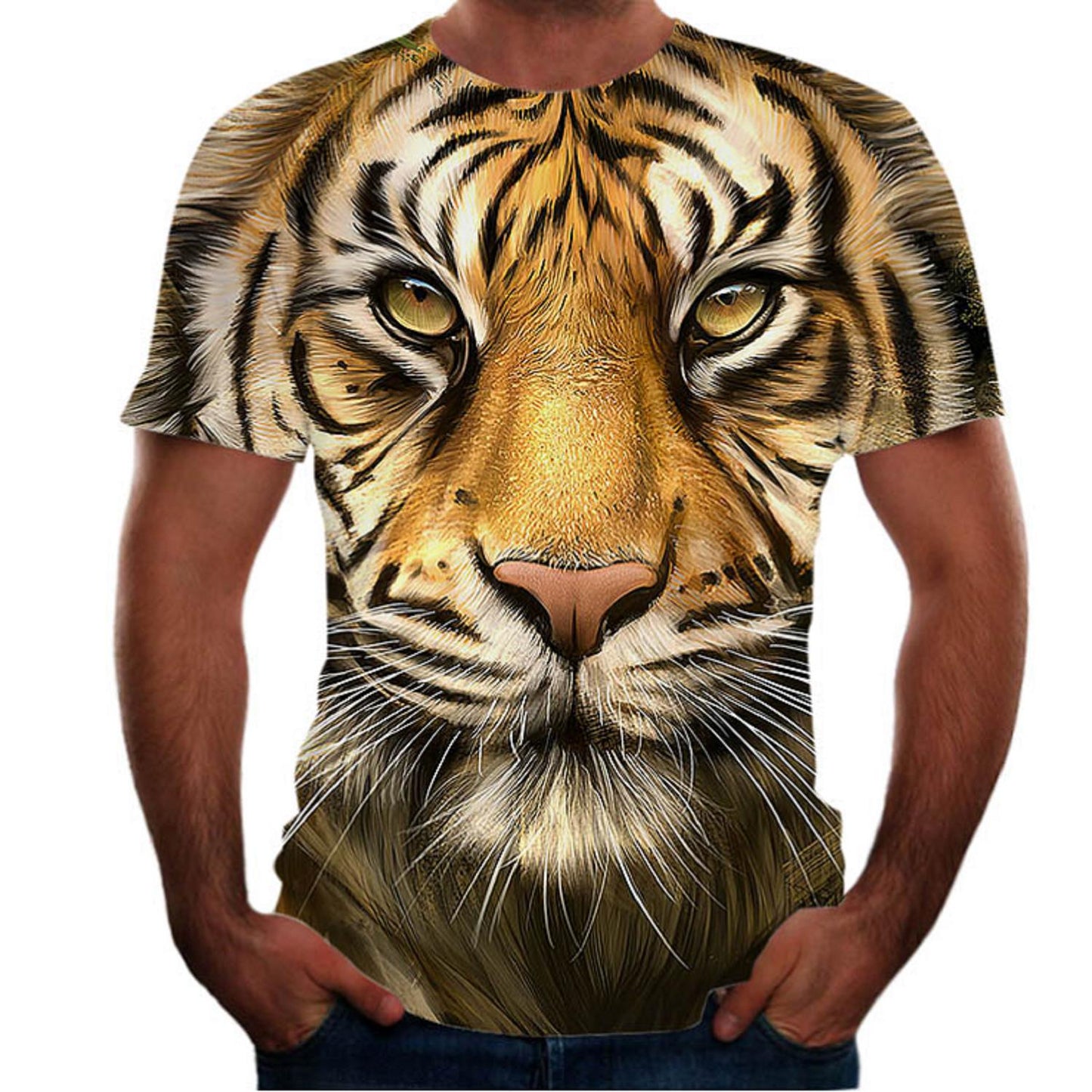 New Animal Print 3d T-shirt Men's Short Sleeve