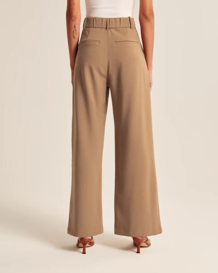 High Waist Straight wide leg Trousers With Pockets