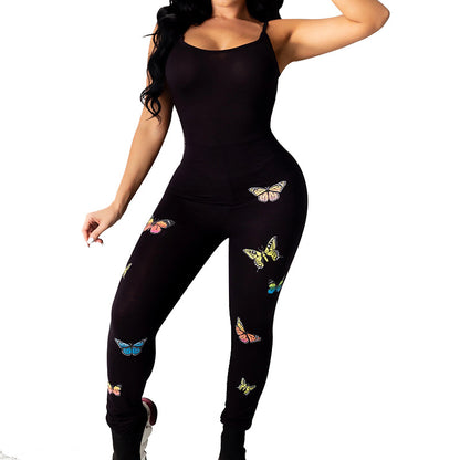 Women's Printed Yoga Butt Lift Jumpsuit