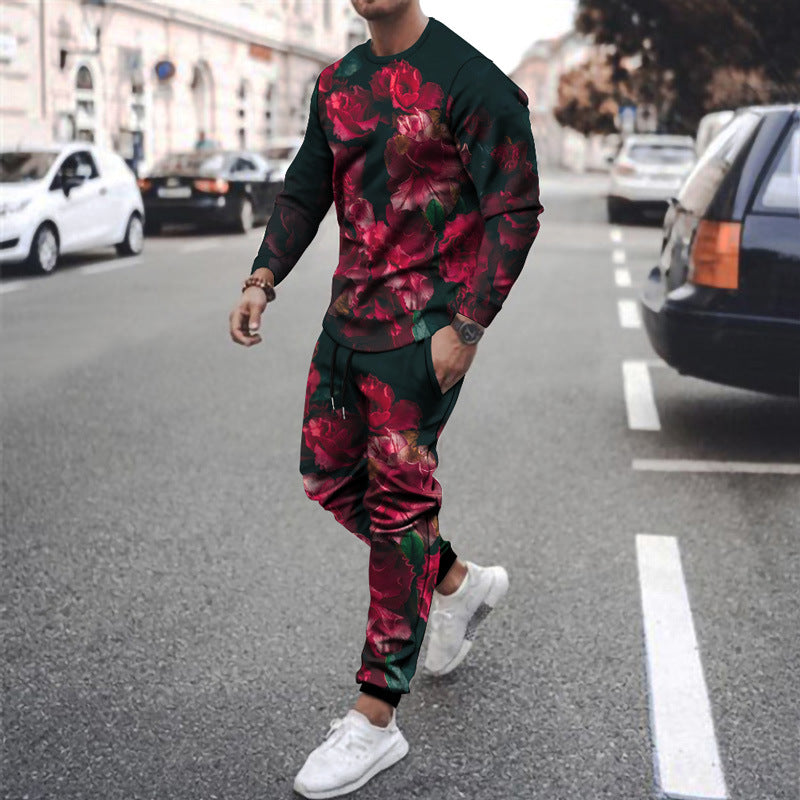 Printed Long-sleeved Casual Suit