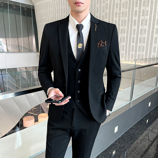 Striped Three-piece Suit