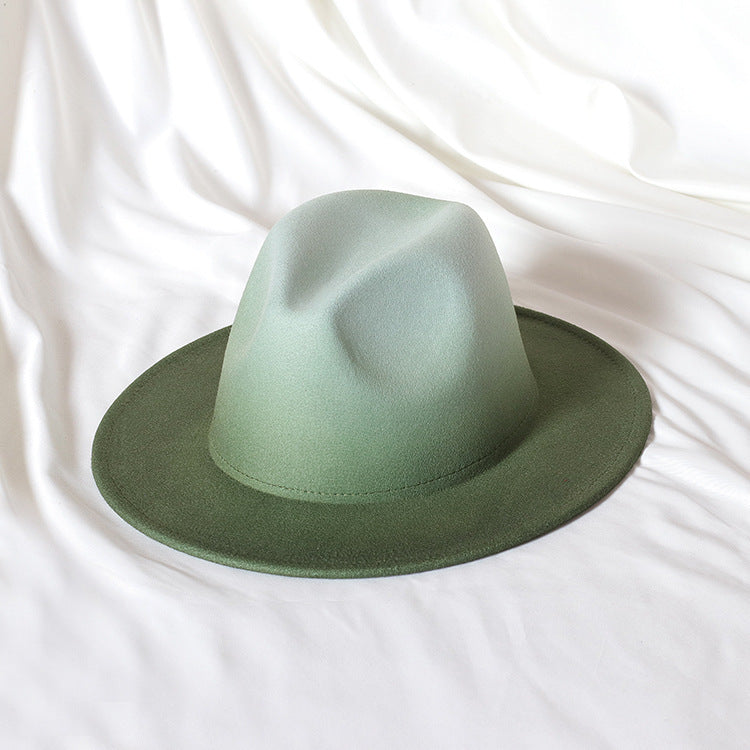 Gradient Color Topper Flat Brim Jazz Top Hat