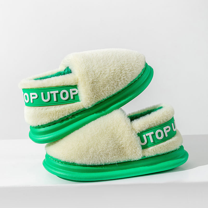 Winter Cotton Thick-soled Plush Slippers