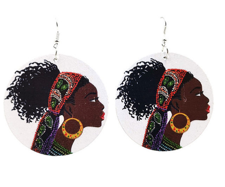 Wood Print Earrings