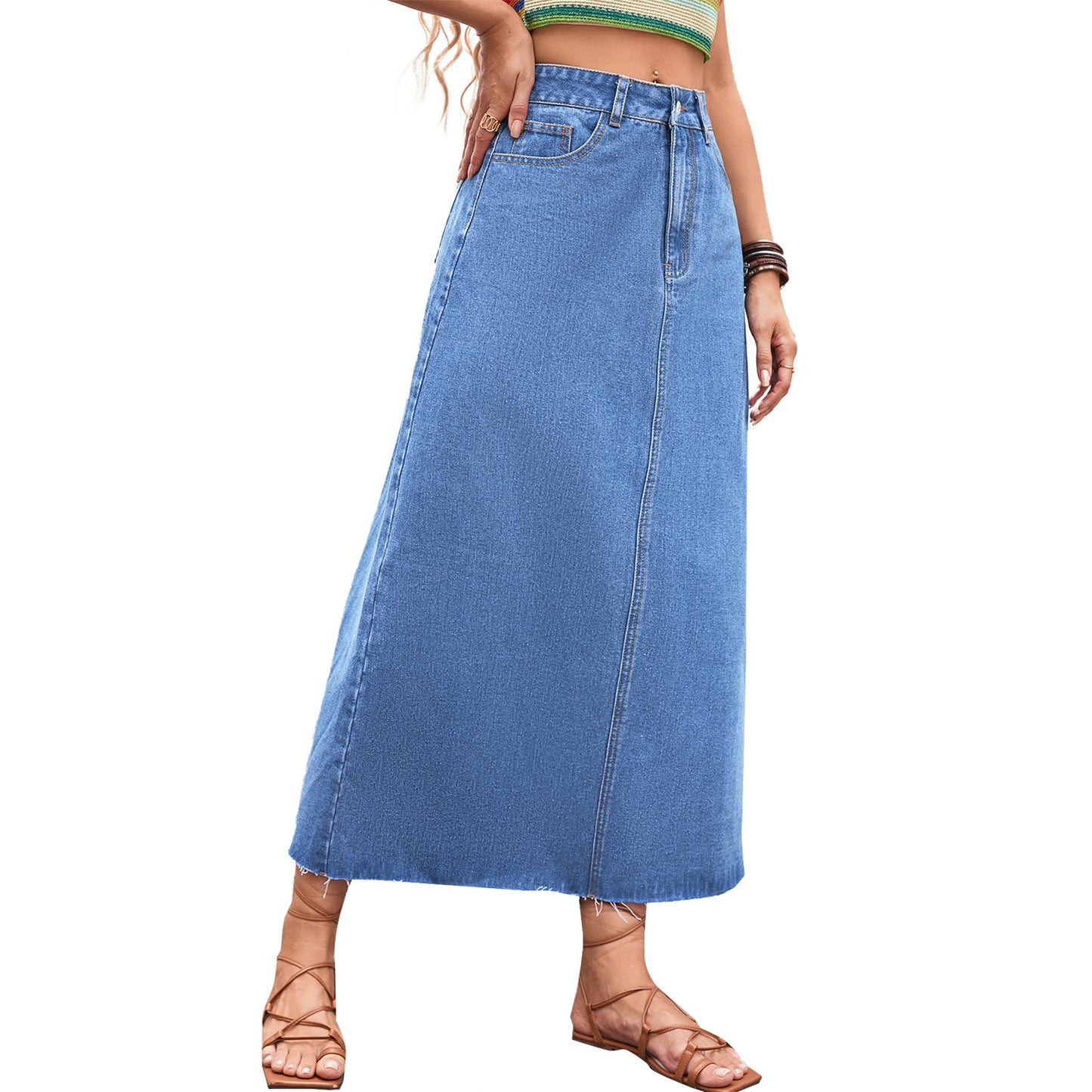 Trendy Denim Skirt Casual All-match Tutu