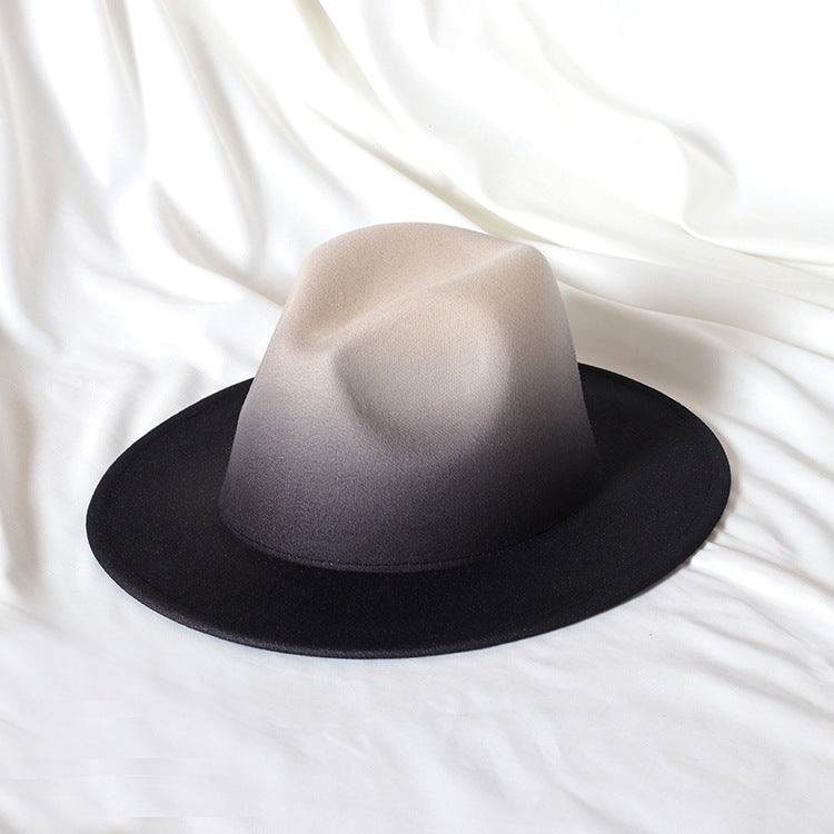 Gradient Color Topper Flat Brim Jazz Top Hat