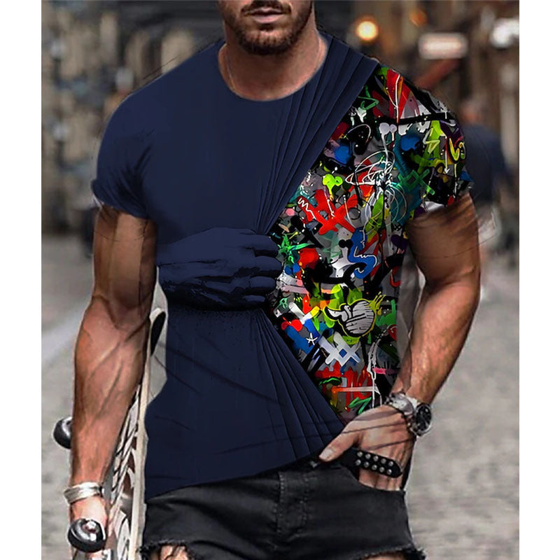 Men's 3D Printed Oversized Short Sleeve T-Shirt