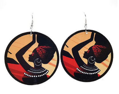 Wood Print Earrings