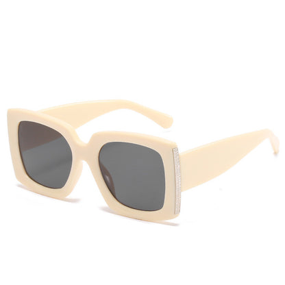 Trendy Large Square Frame Bright  Sunglasses