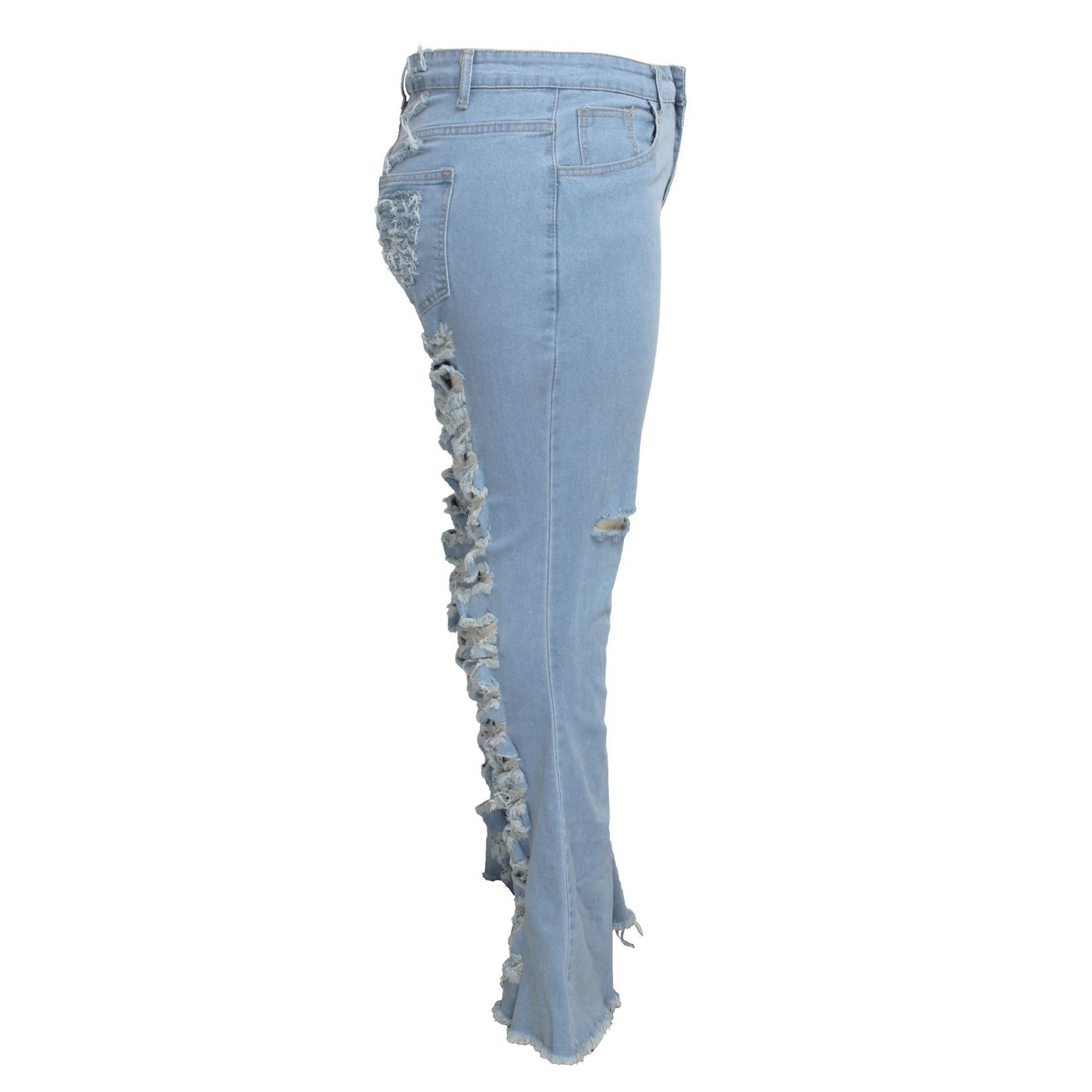 Trendy Unique Jeans Stretch Bell-bottom Pants