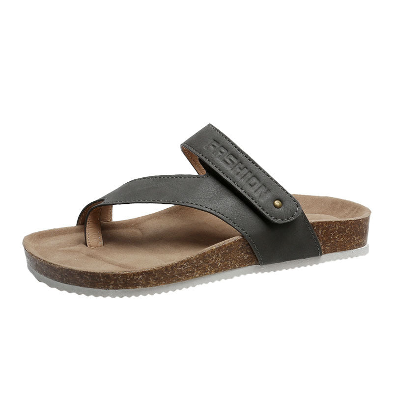 Flat Toe Ring Thick-soled Flip-flops Beach Shoes