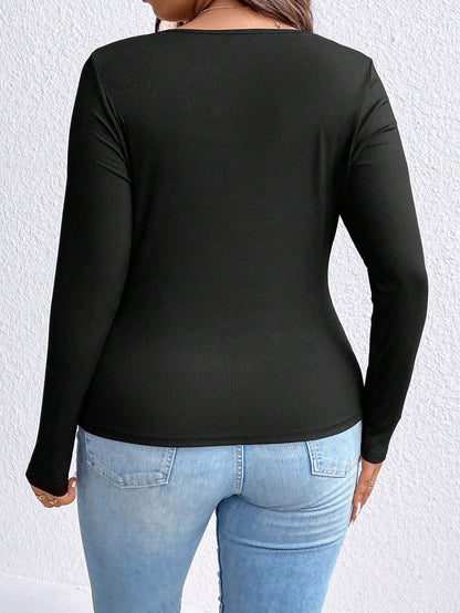 Long Sleeve Knitted Elegant Versatile Top