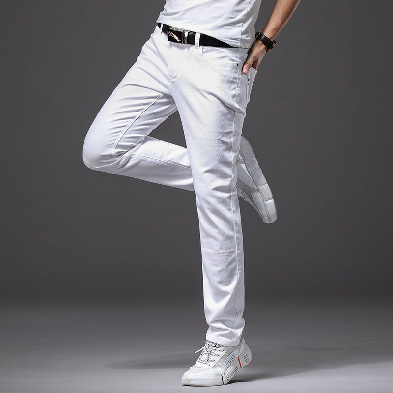 Light-Colored Jeans Men's Loose Straight White Casual Pants