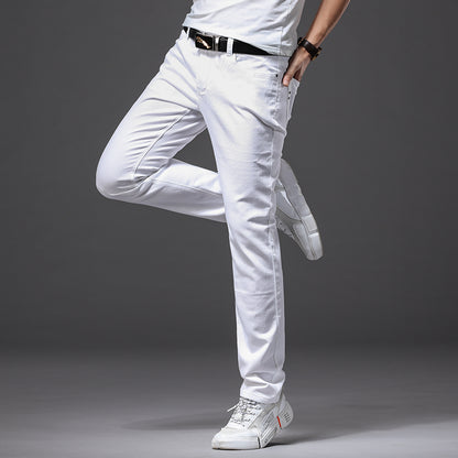 Light-Colored Jeans Men's Loose Straight White Casual Pants