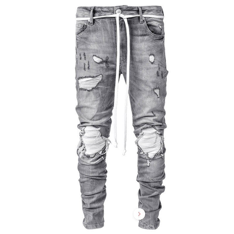 Stretch Leggings Motorcycle Ripped Jeans