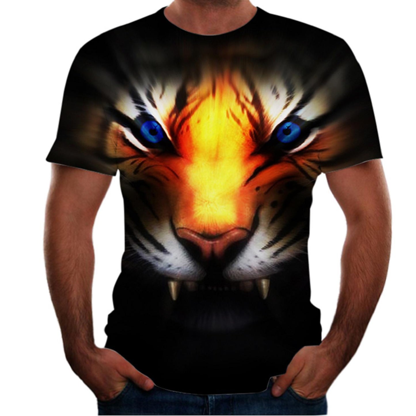 New Animal Print 3d T-shirt Men's Short Sleeve