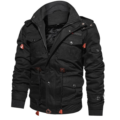 Fleece Hooded Thermal Thick Outerwear Male Military Jacket