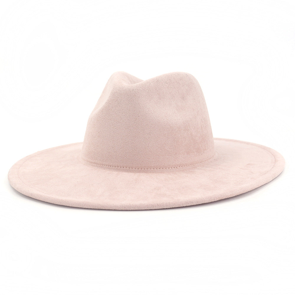 Suede Top Big Brim Flat Edge Gentlemen's Hat