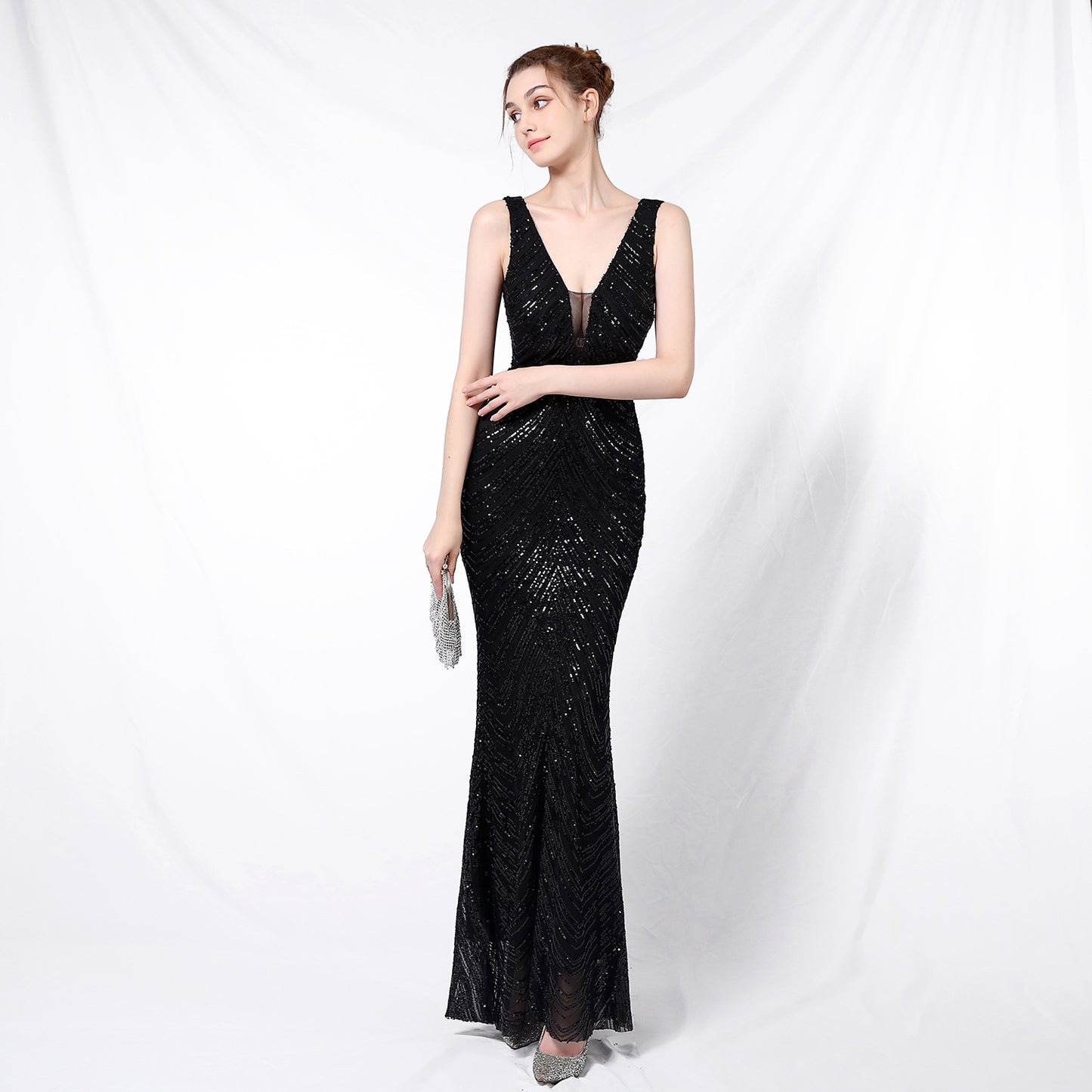 Sequined Mermaid Long Dress Ceremonial Evening Dress