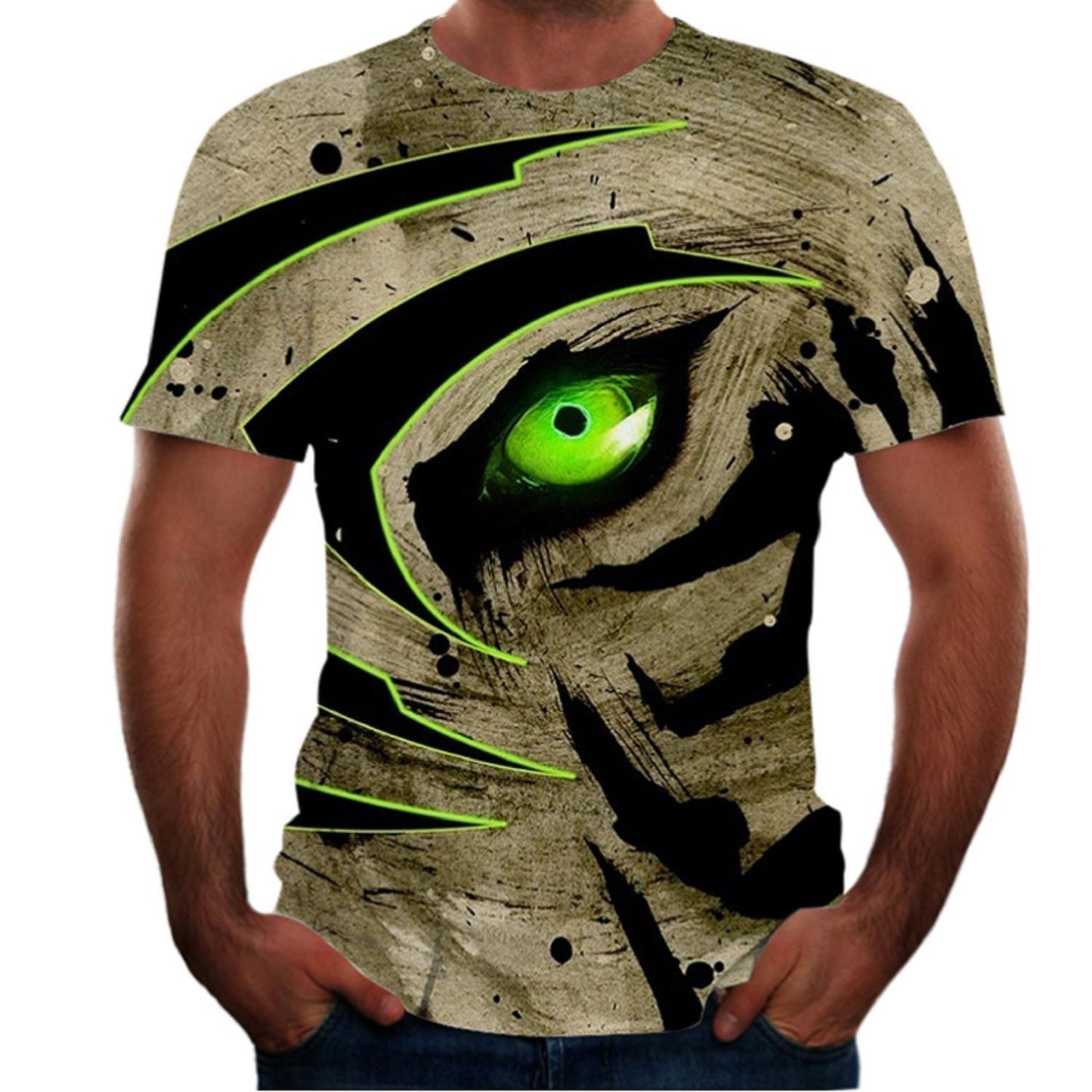 New Animal Print 3d T-shirt Men's Short Sleeve