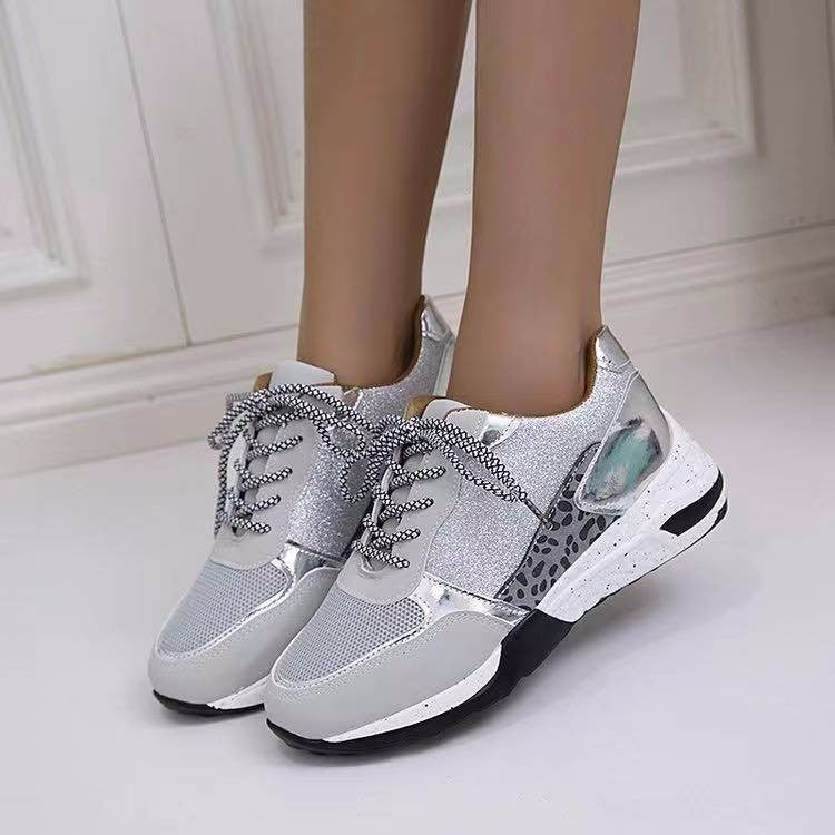 Lace Up Sneakers Wedge Flat Casual Walking Running Shoes