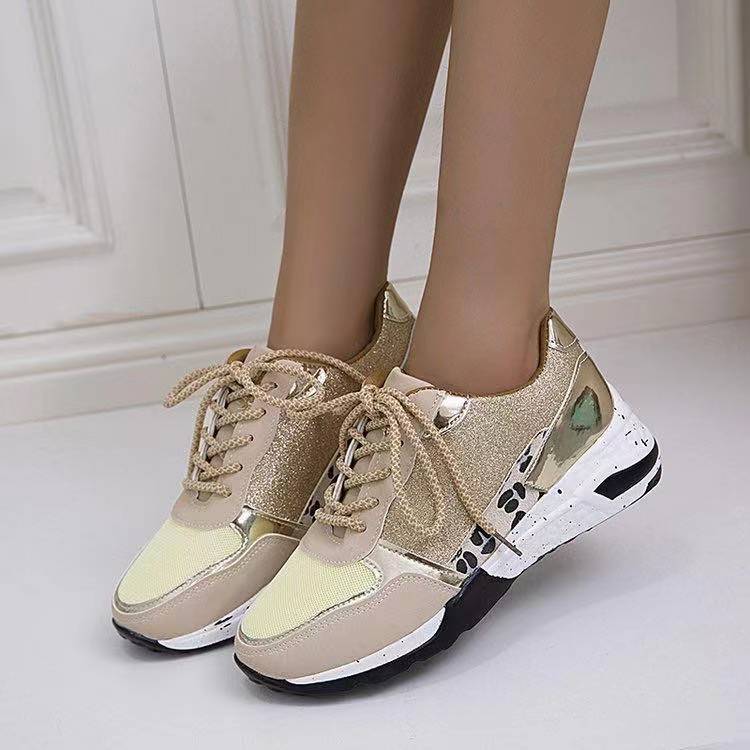 Lace Up Sneakers Wedge Flat Casual Walking Running Shoes