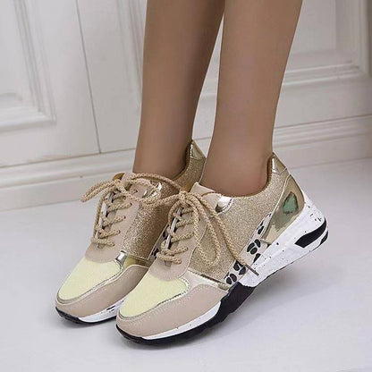 Lace Up Sneakers Wedge Flat Casual Walking Running Shoes