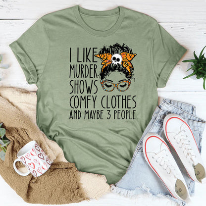 I LIKE MURDER SHOWS  Skull  T-shirt