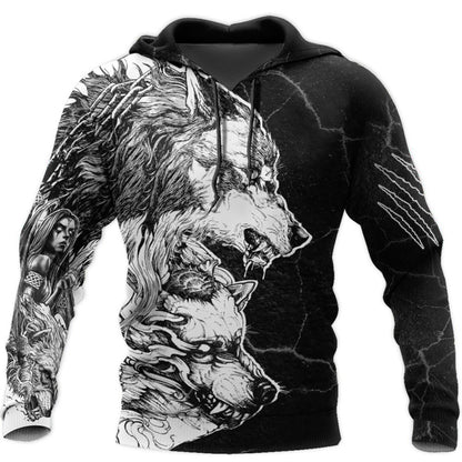 Wolf 3D Printing Sweater Long Sleeve